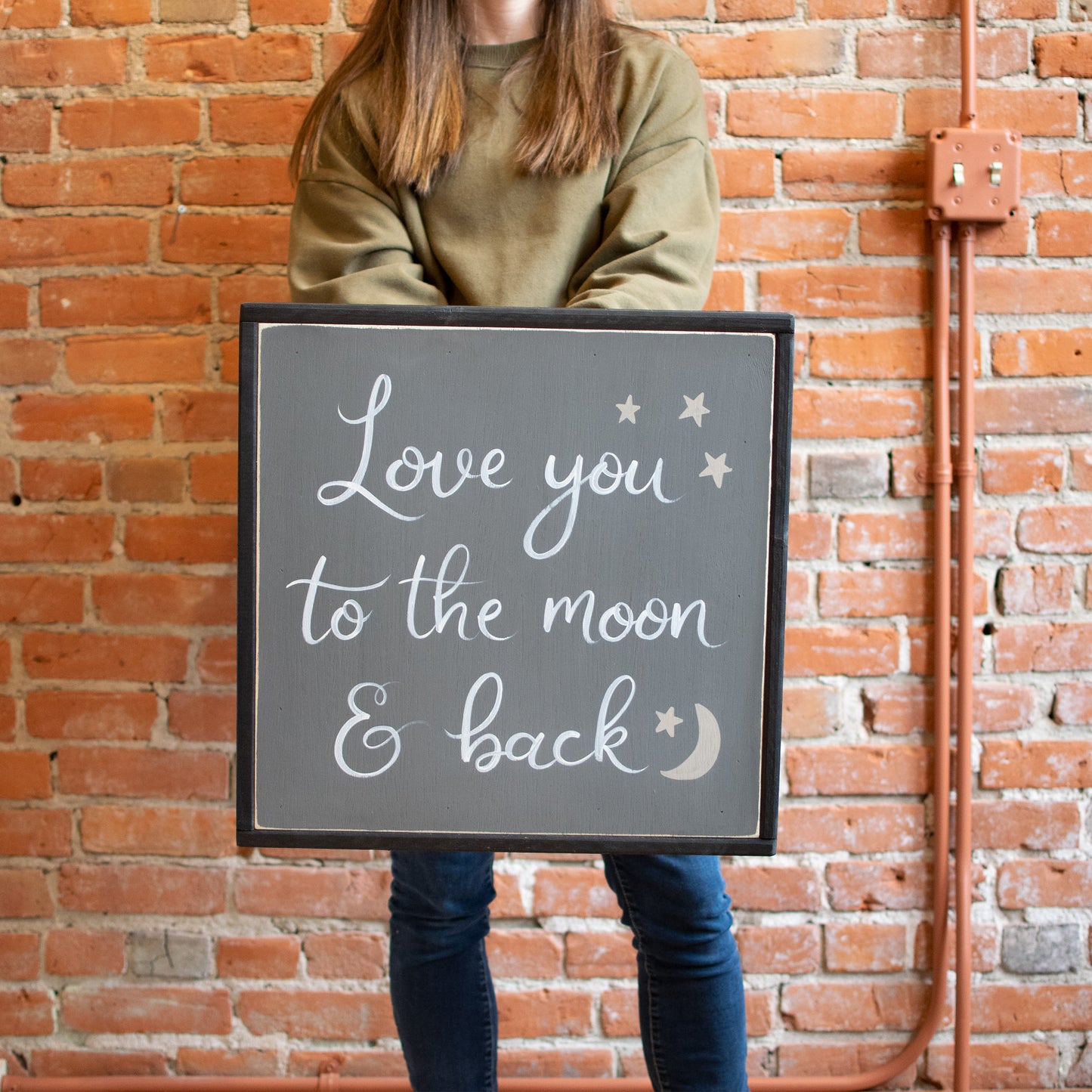 Love You to the Moon Wood Sign