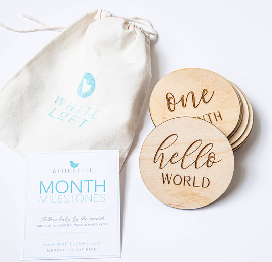 Wooden Monthly Photo Markers