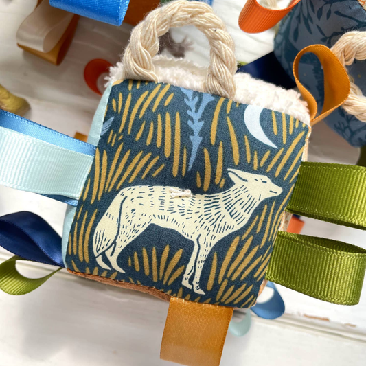 Wolf Owls Ribbon Block