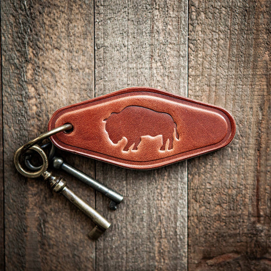 Bison Leather Keychain