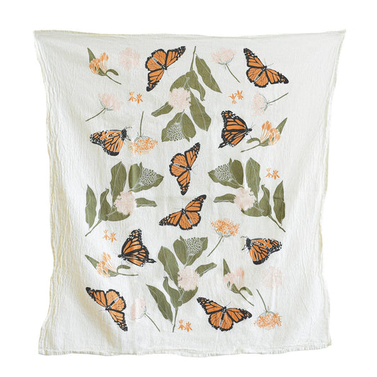 Monarchs + Milkweeds Kitchen Towel