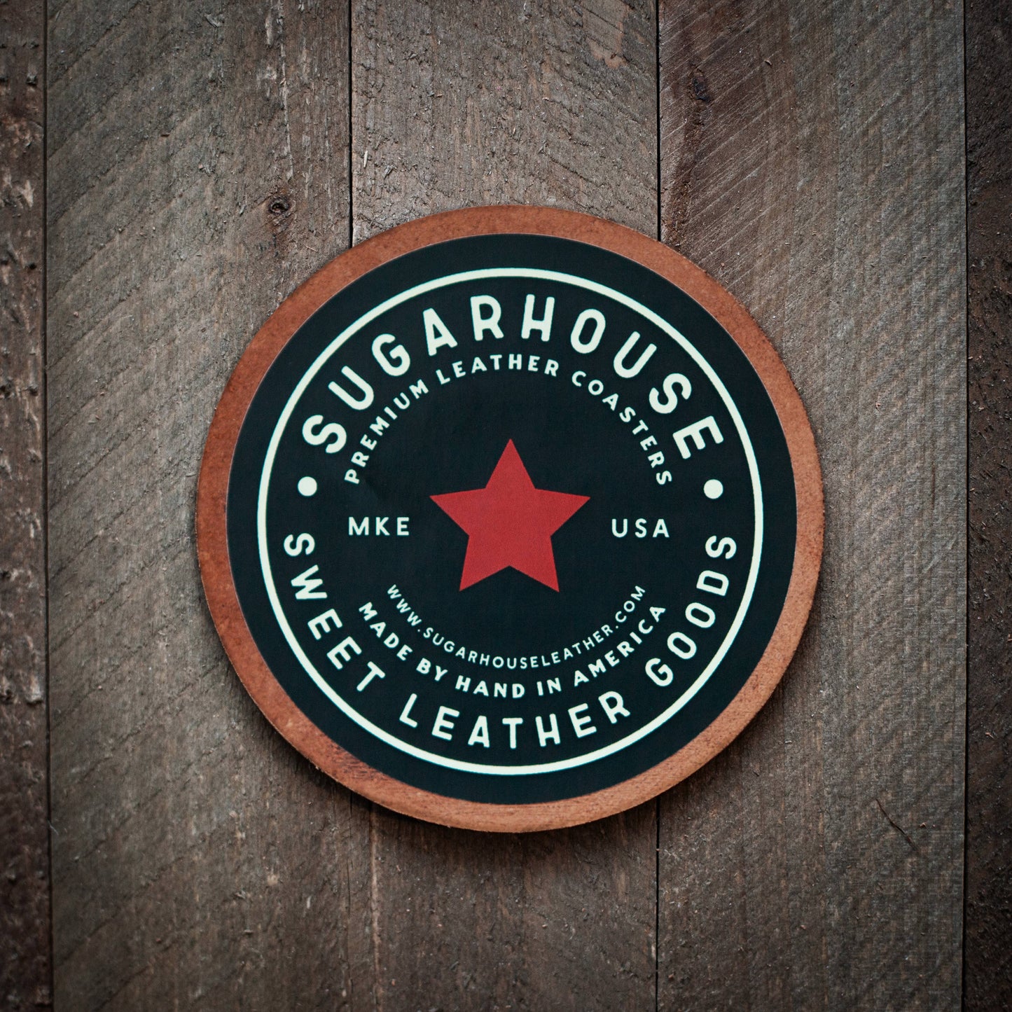 Buffalo Bison Leather Coaster