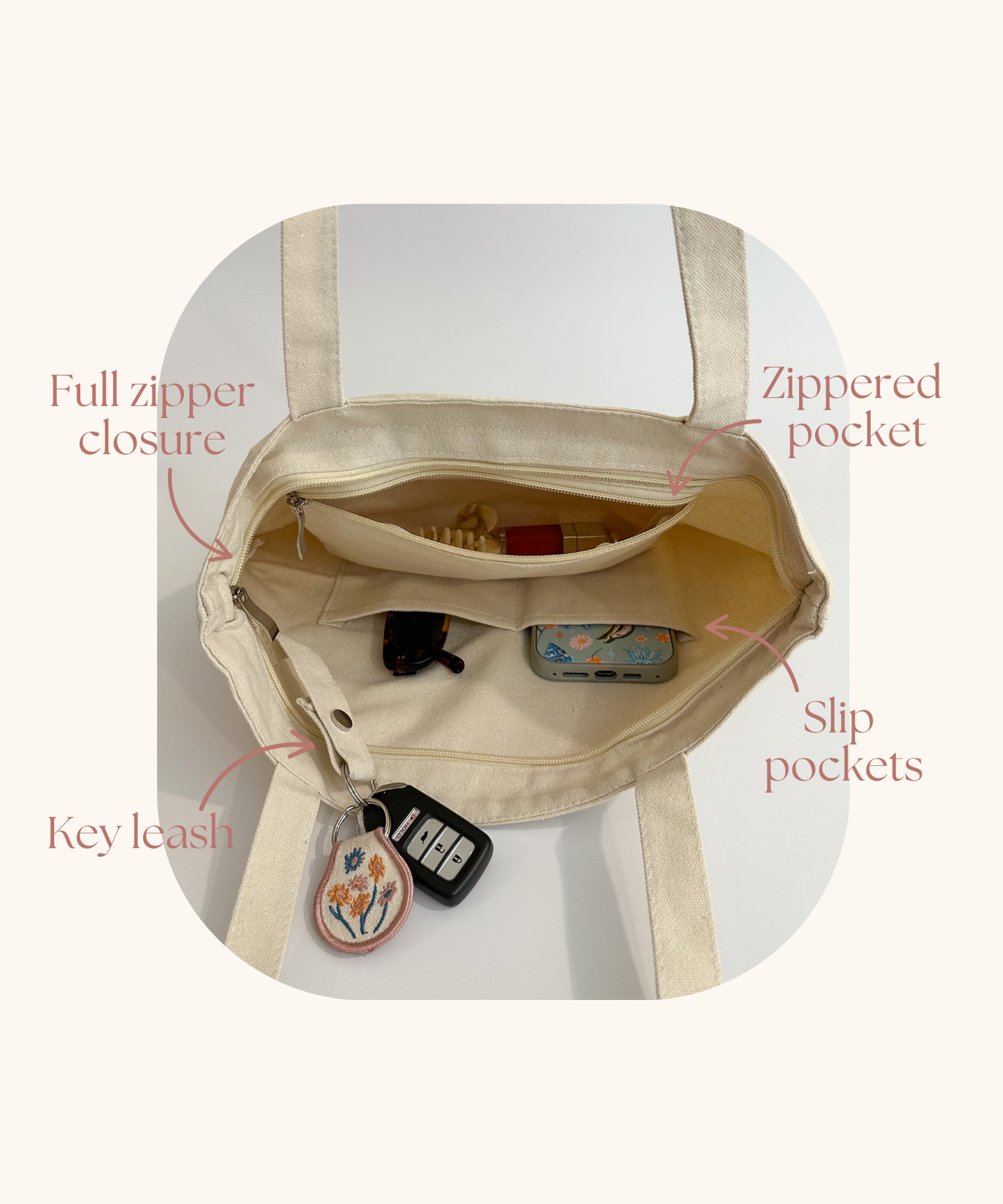 Petal Pink Minimalist Tote Bag