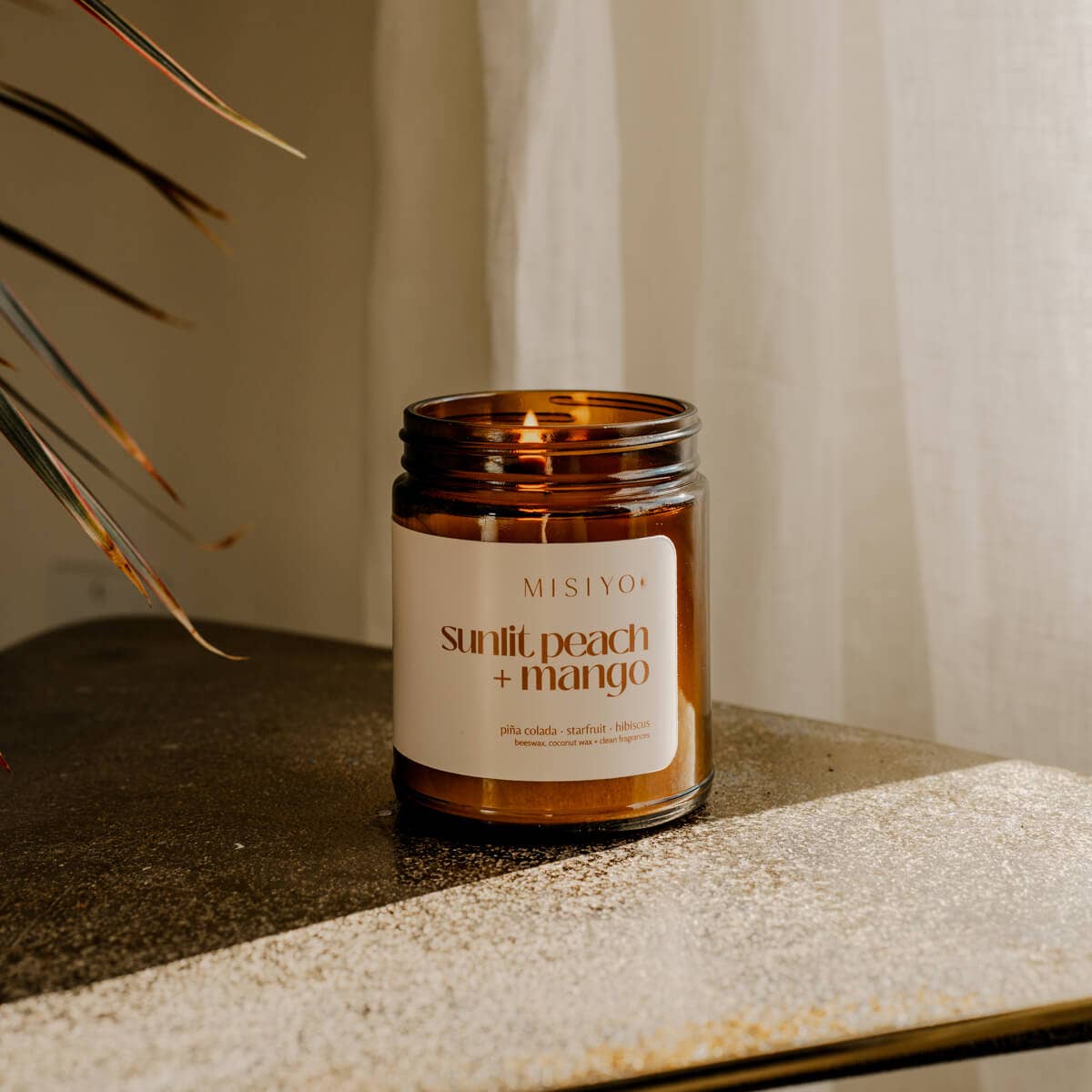 Sunlit Peach + Mango Beeswax Blend Candle