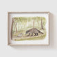 Hedgehog Meets Raccoon Art Print