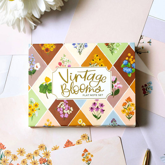 Vintage Blooms Floral Flat Note Set