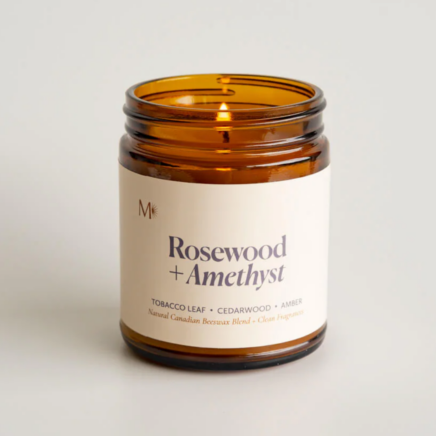 Rosewood + Amethyst Beeswax Blend Candle