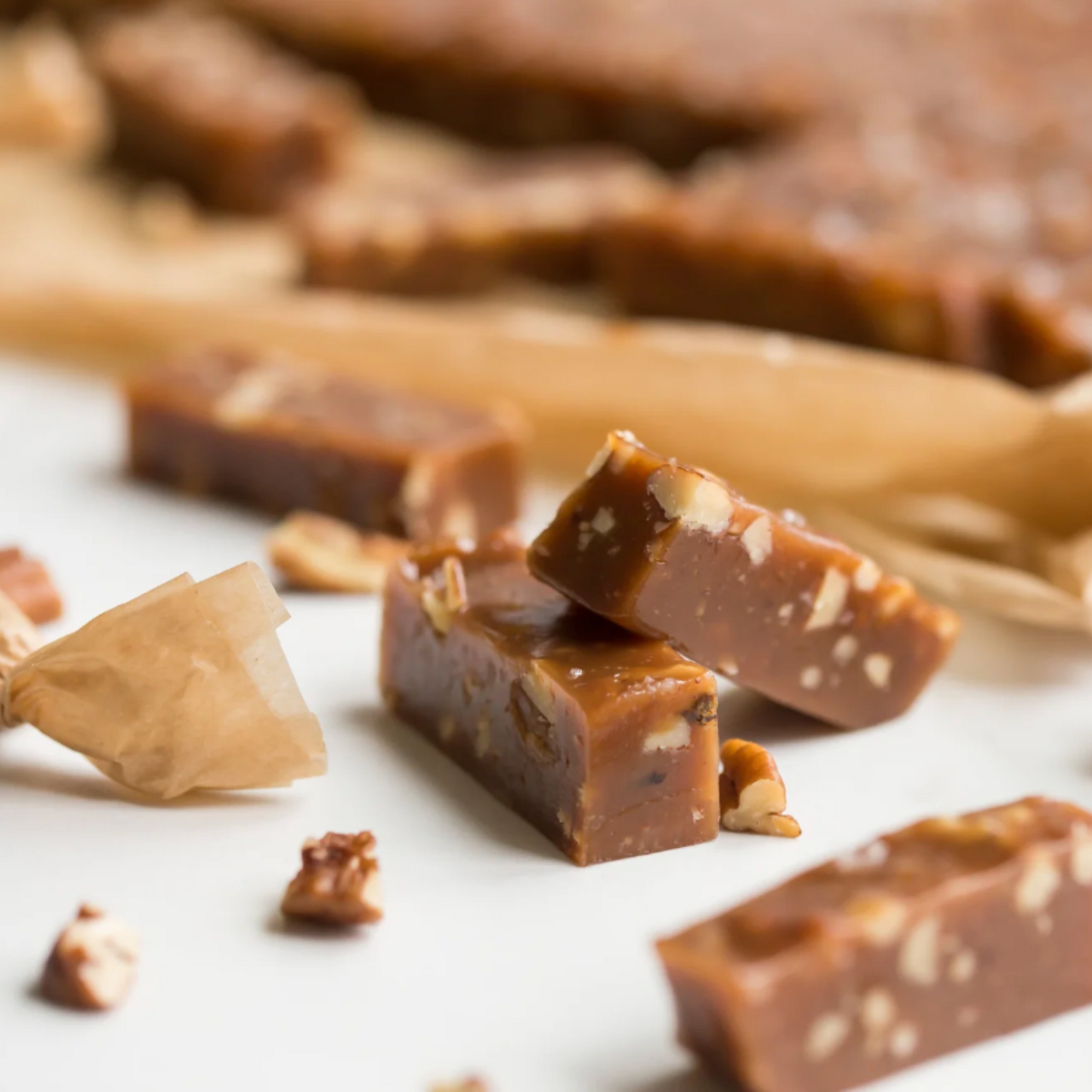 Bourbon and Maple Pecan Caramels