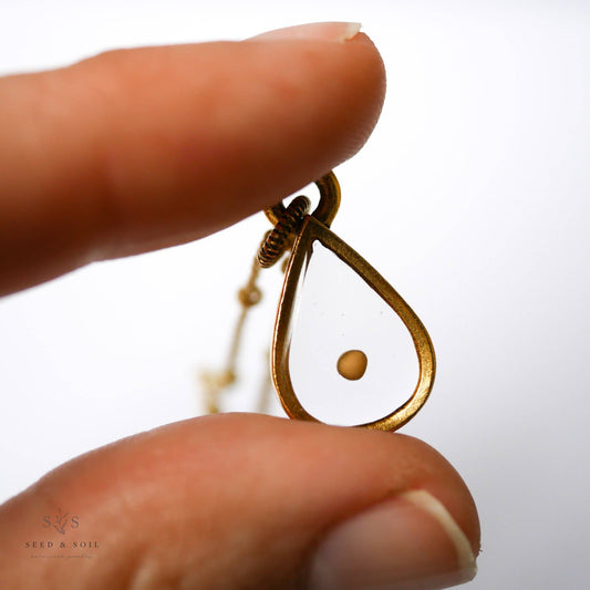 Mustard Seed Small Teardrop Pendant