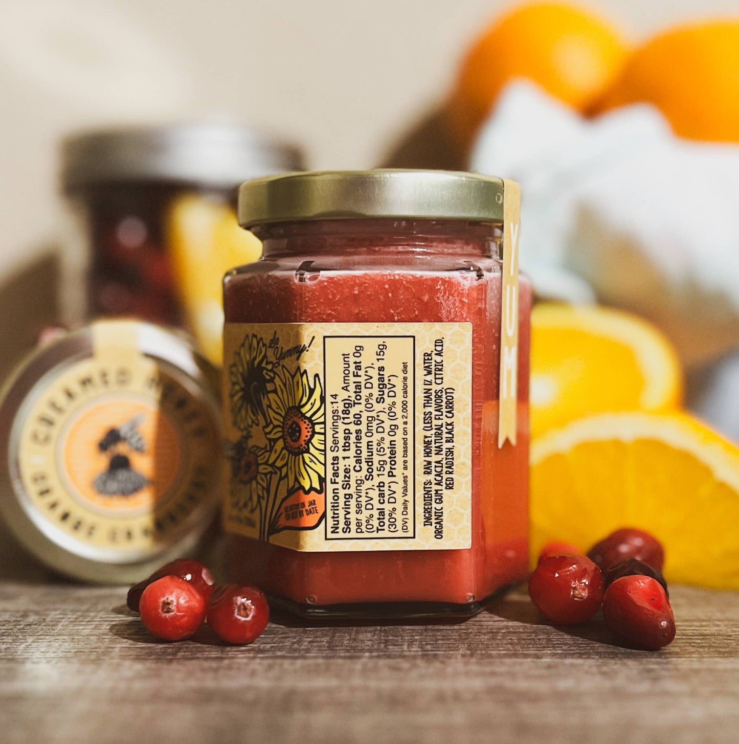 Orange Cranberry Creamed Honey