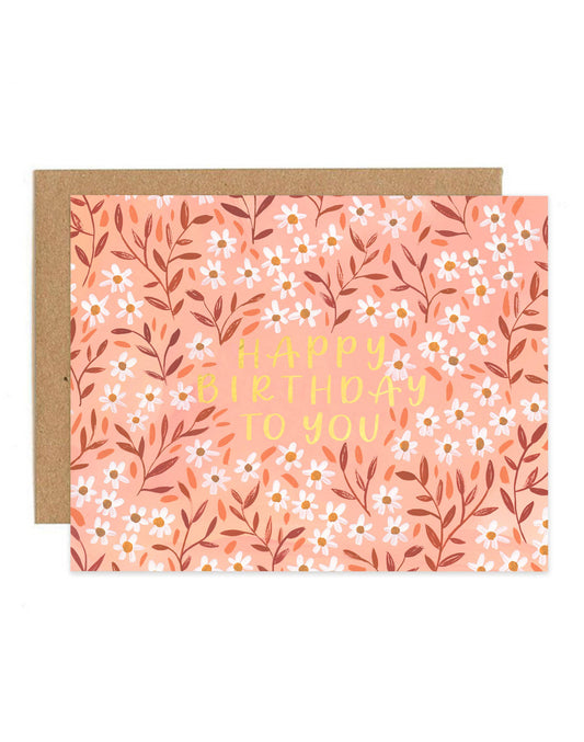 Daisy Meadow Birthday Greeting Card