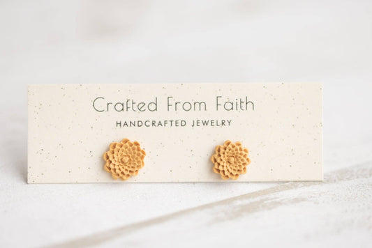 Embossed Floral Studs