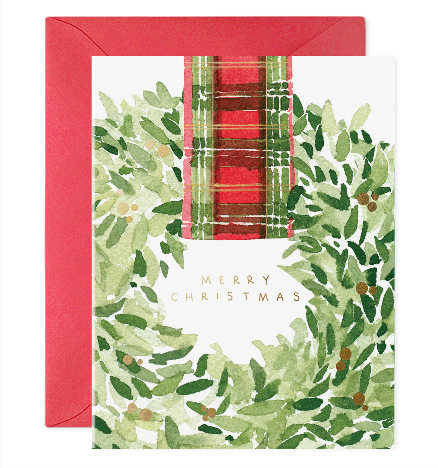 Plaid Ribbon Wreath Cards (Boxed Set of 6)