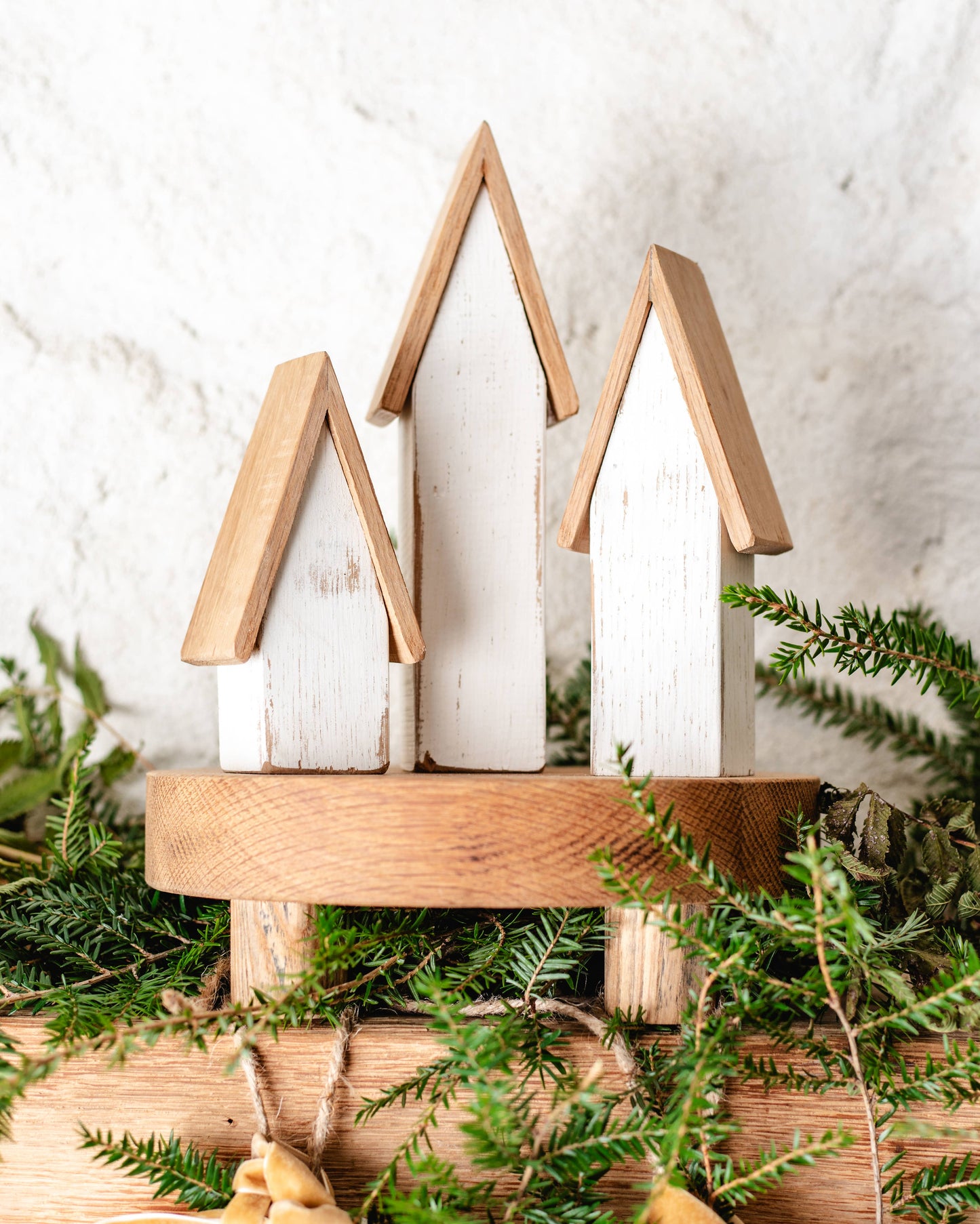Wood Village Houses Winter Decor | Made In USA
