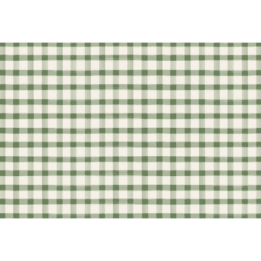 Dark Green Painted Check Placemat