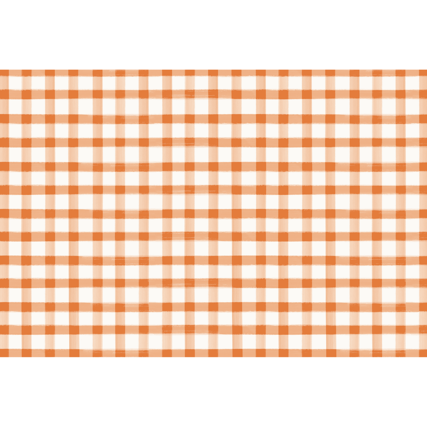 Orange Painted Check Paper Placemat