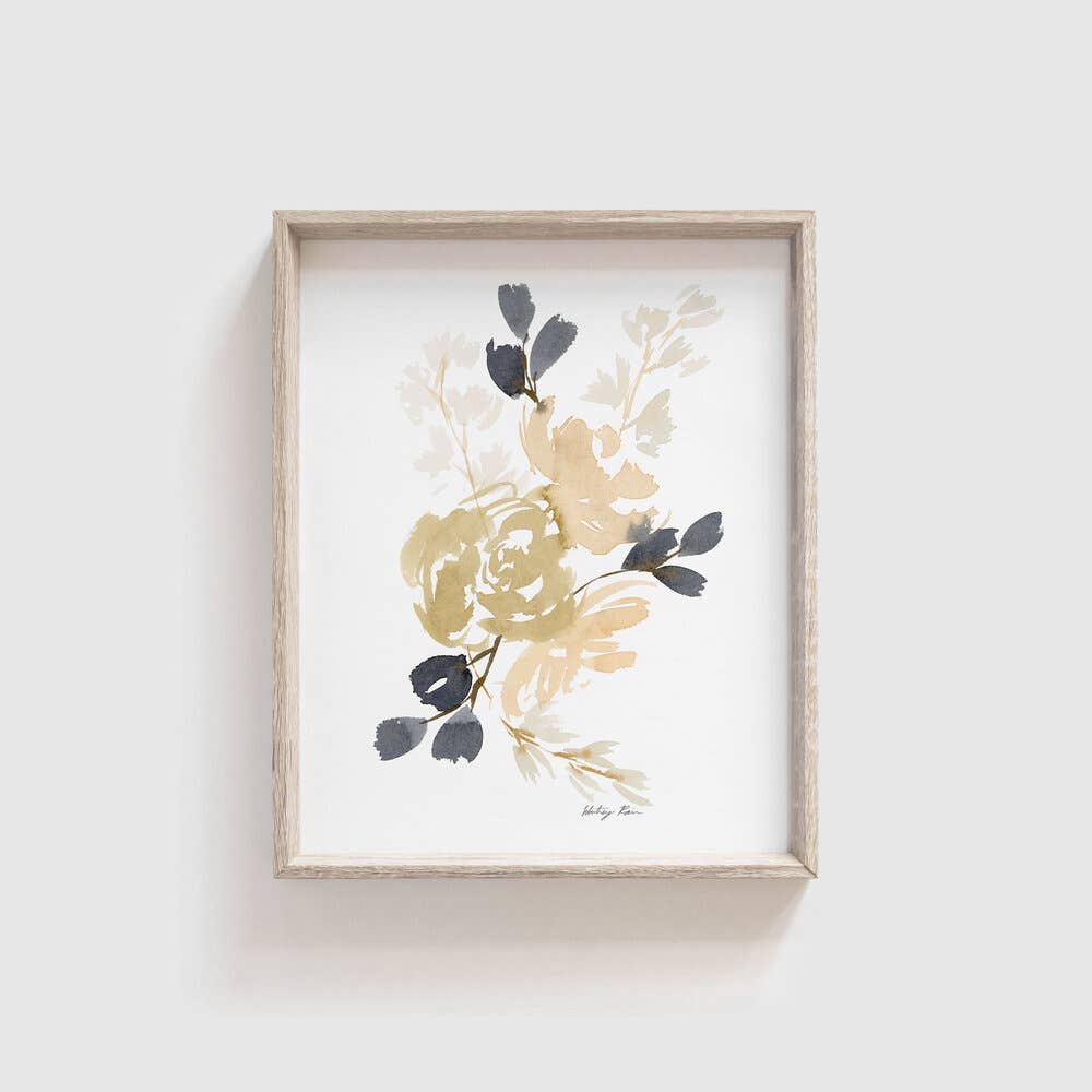 "Wintry Floral" Watercolor Art Print