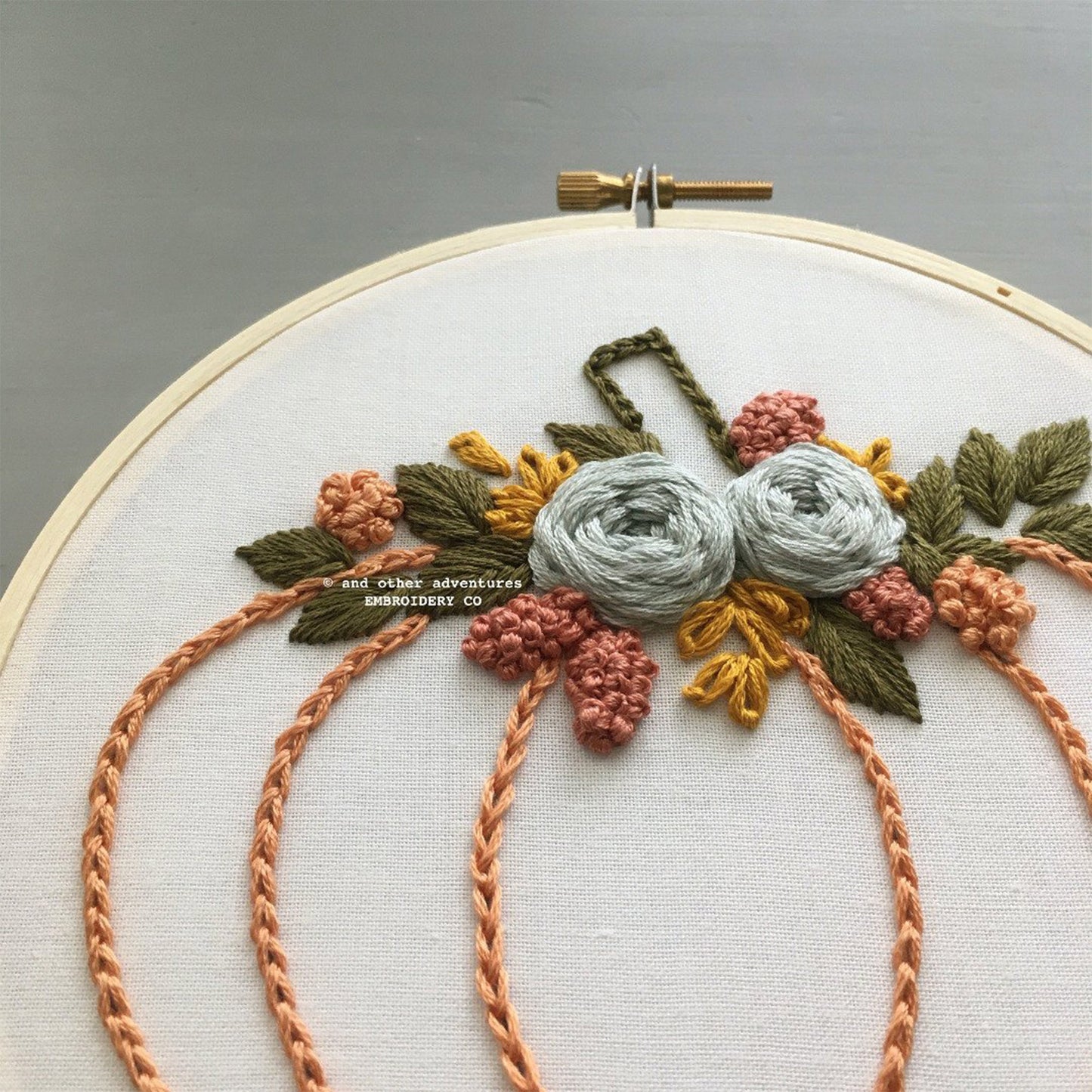 Floral Pumpkin Embroidery Kit