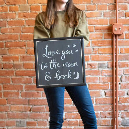 Love You to the Moon (Small) Wood Sign