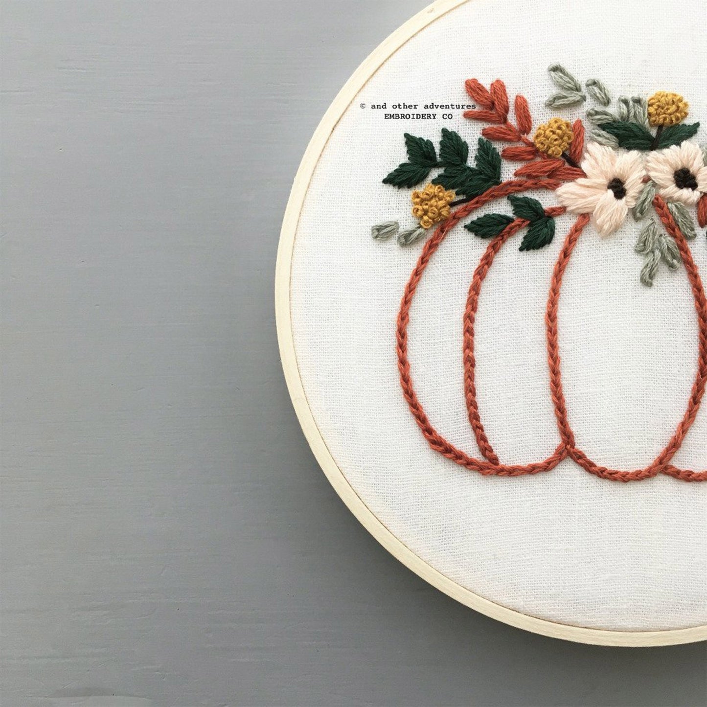 Floral Pumpkin Embroidery Kit