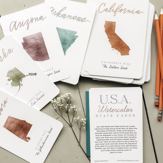 USA Watercolor Cards